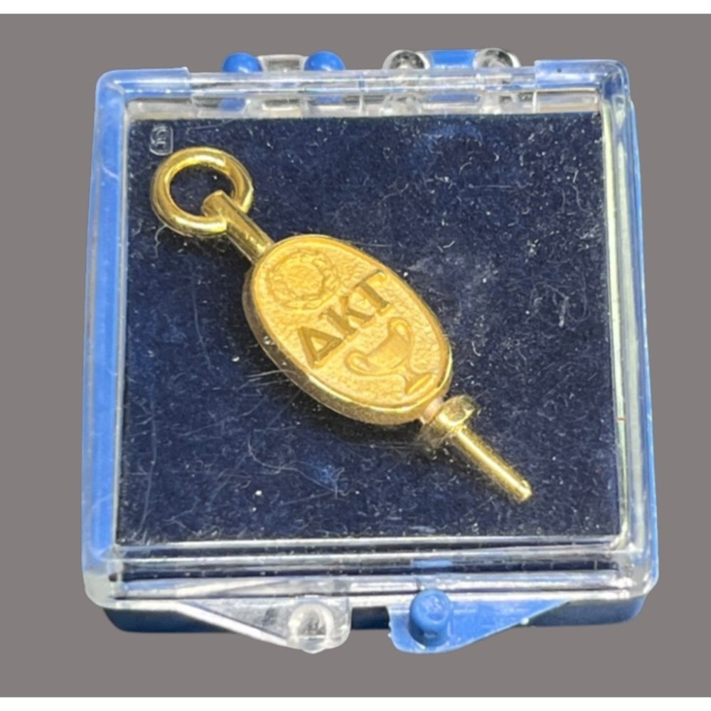 Vintage Dated 1929 DELTA KAPPA GAMMA Key Pendant Charm Gold Filled Sorority